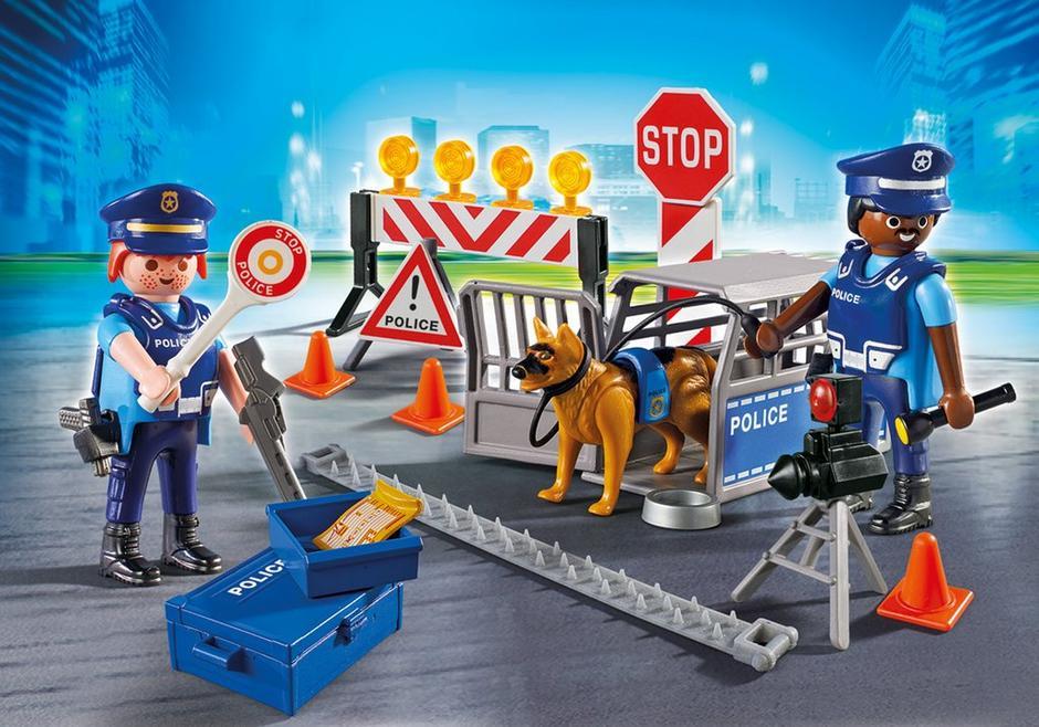 Playmobil Police Roadblock and Dog Team 6924 at Bunyip Toys