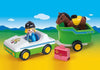 Playmobil 1-2-3 - Car with Horse Trailer - 70181-Bunyip Toys