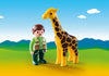 Playmobil 1-2-3 - Giraffe and Zookeeper - 9380-Bunyip Toys