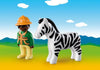 Playmobil 1-2-3 - Ranger with Zebra - 9257-Bunyip Toys
