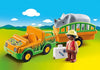 Playmobil 1-2-3 - Zoo Vehicle with Rhino - 70182-Bunyip Toys
